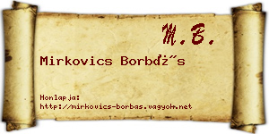 Mirkovics Borbás névjegykártya